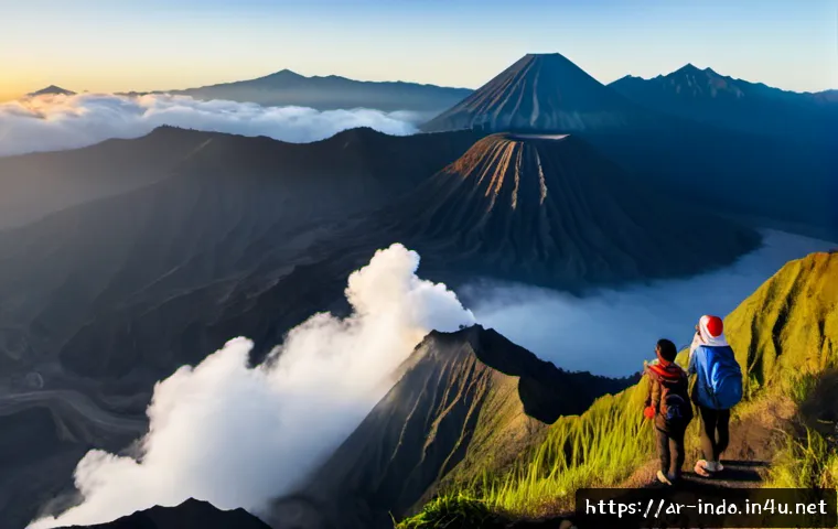 족자카르타 브로모 화산 - Photorealistic sunrise view of Mount Bromo volcano from a panoramic highland viewpoint near Yogyakar...